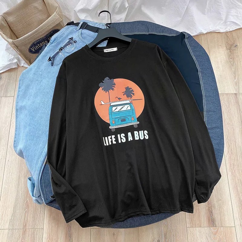 Áo thun tay dài thiết kế đơn giản Size M-5Xl thời trang cho nam nữ | BigBuy360 - bigbuy360.vn