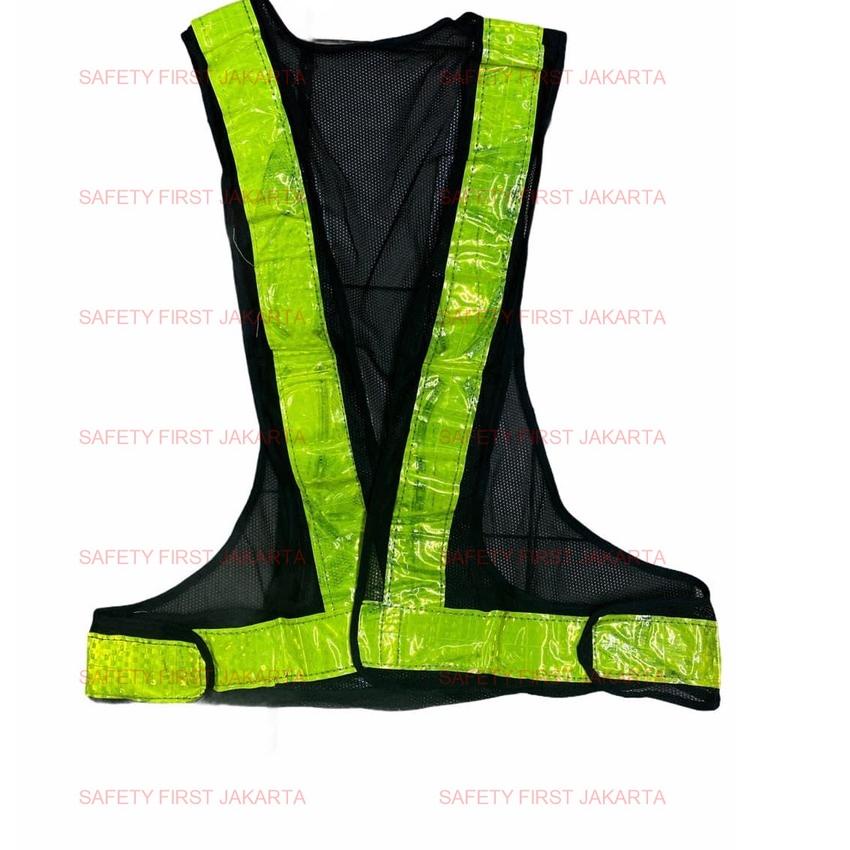 Áo VEST Rompi An Toàn Hình Chữ V Màu Xanh Dương Và Đen