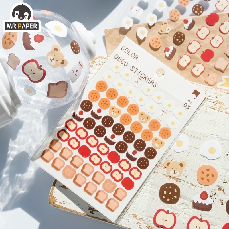 Set 3 stickers nhựa trong Mr Paper