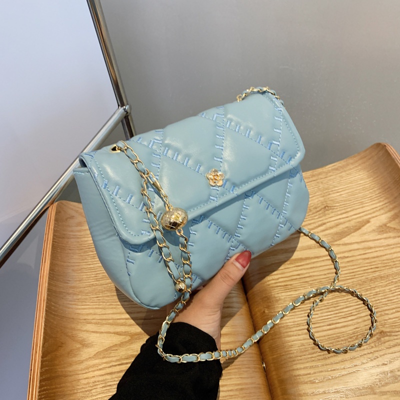 Túi đeo chéo hình thoi nhỏ màu sắc đơn giản phong cách phương Tây cho nữ