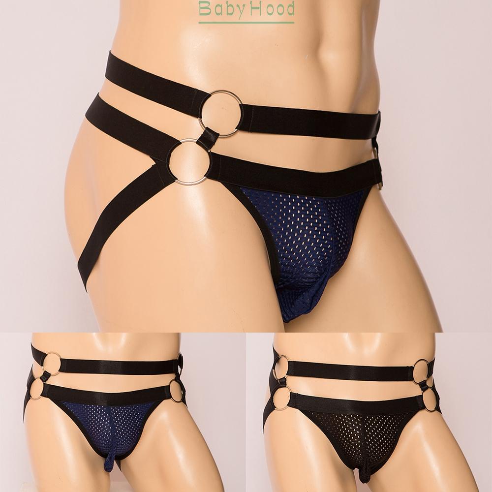 Mens Expose Jockstrap Pouch Enhancing V-Shaped Low waist Mesh Thong Underwear#BBHOOD
