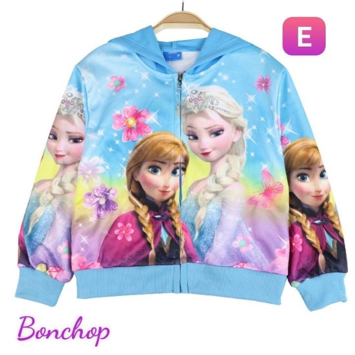 Áo khoác bé gái hình Elsa từ 09-43kg - Áo khoác bé gái -ELSA - Thun cotton da cá in 3D cực chất