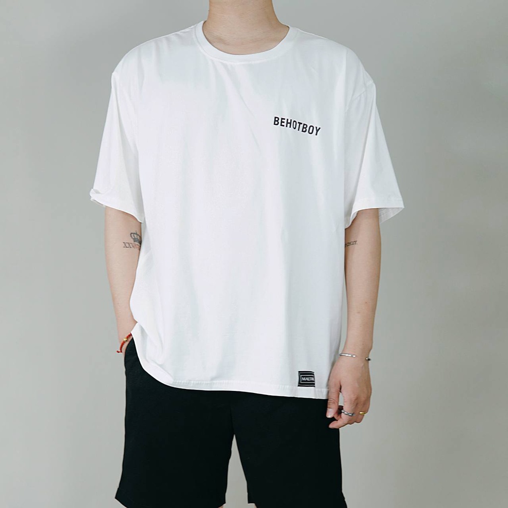 Áo phông nam nữ form rộng unisex BEHOTBOI BIGSIZE áo thun basic chất cotton thoáng mát có size lớn đến 110kg MALTRIK