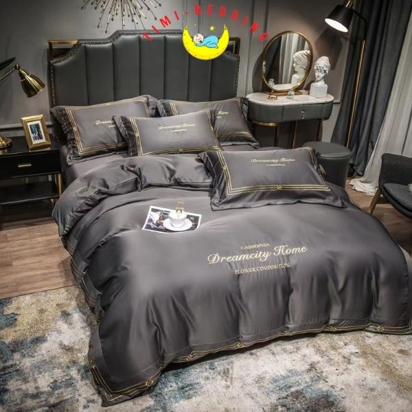 Bộ chăn ga gối lụa dreamcity home cao cấp, mềm mại, mái mẻ 4 món – Timibedding
