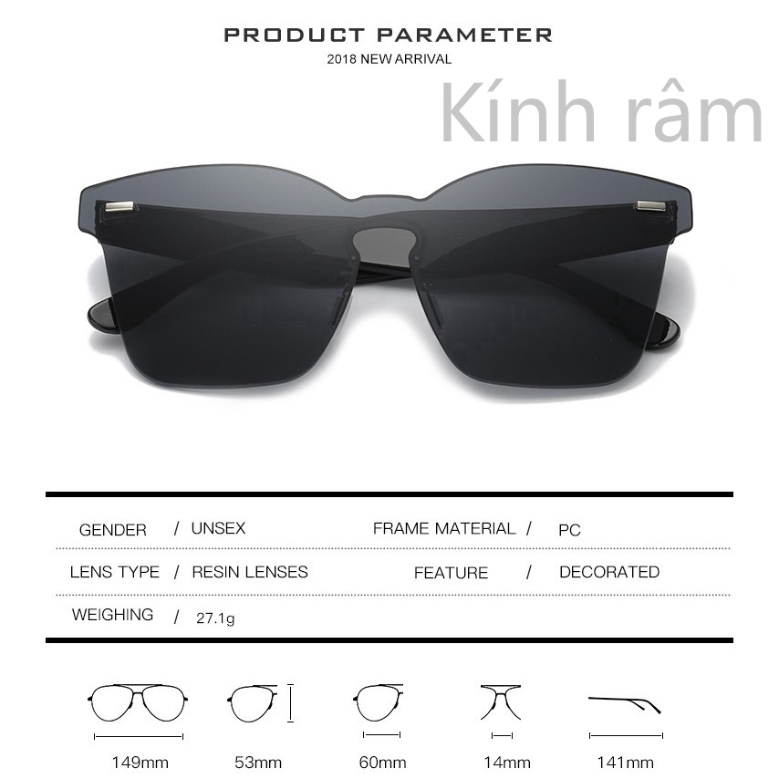 Kính mát không gọng độc đáo cho nữ