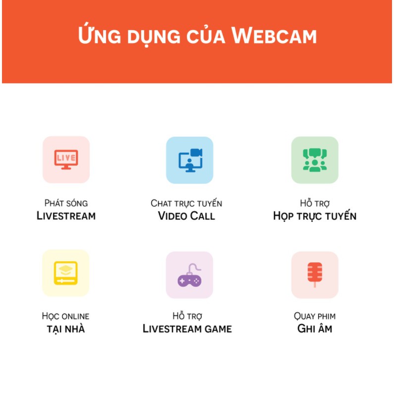 Webcam Học Online Qua Zoom, Cho Máy tính , Laptop Tích Hợp Míc , Hỗ Trợ Họp Trực Tuyến - Để Bàn