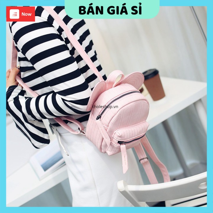 Balo mini thời trang nữ 💯 GIÁ VỐN]  Balo da hình tai thỏ có ngăn trước style Hàn Quốc, dây deo thiết kế trễ vai 8310