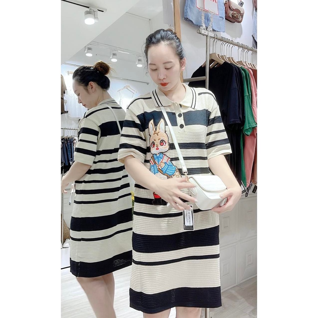 Váy len polo Thỏ - Be - Freesize ( 6590 )