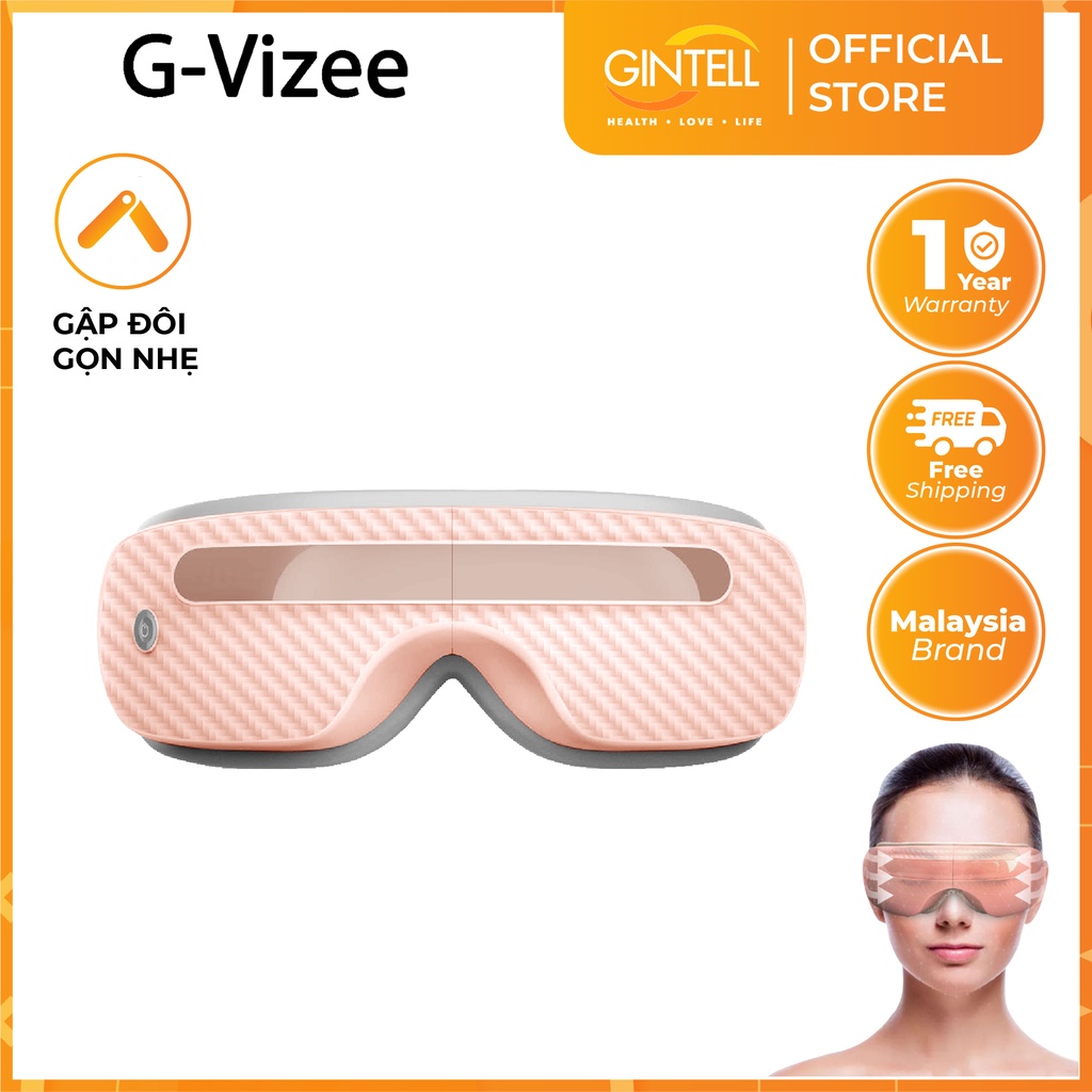 Máy Massage Mắt Nhiệt Hồng Ngoại Cao Cấp GINTELL - 1 năm bảo hành - G-Vizee Eye Beauty