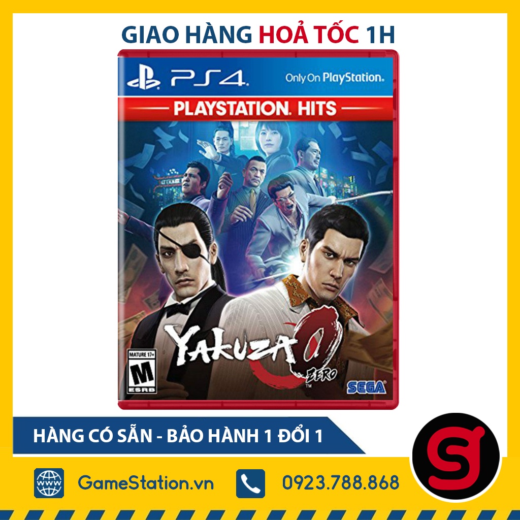 [Freeship toàn quốc từ 50k] Đĩa Game PS4: Yakuza 0 PlayStation Hits - hệ US