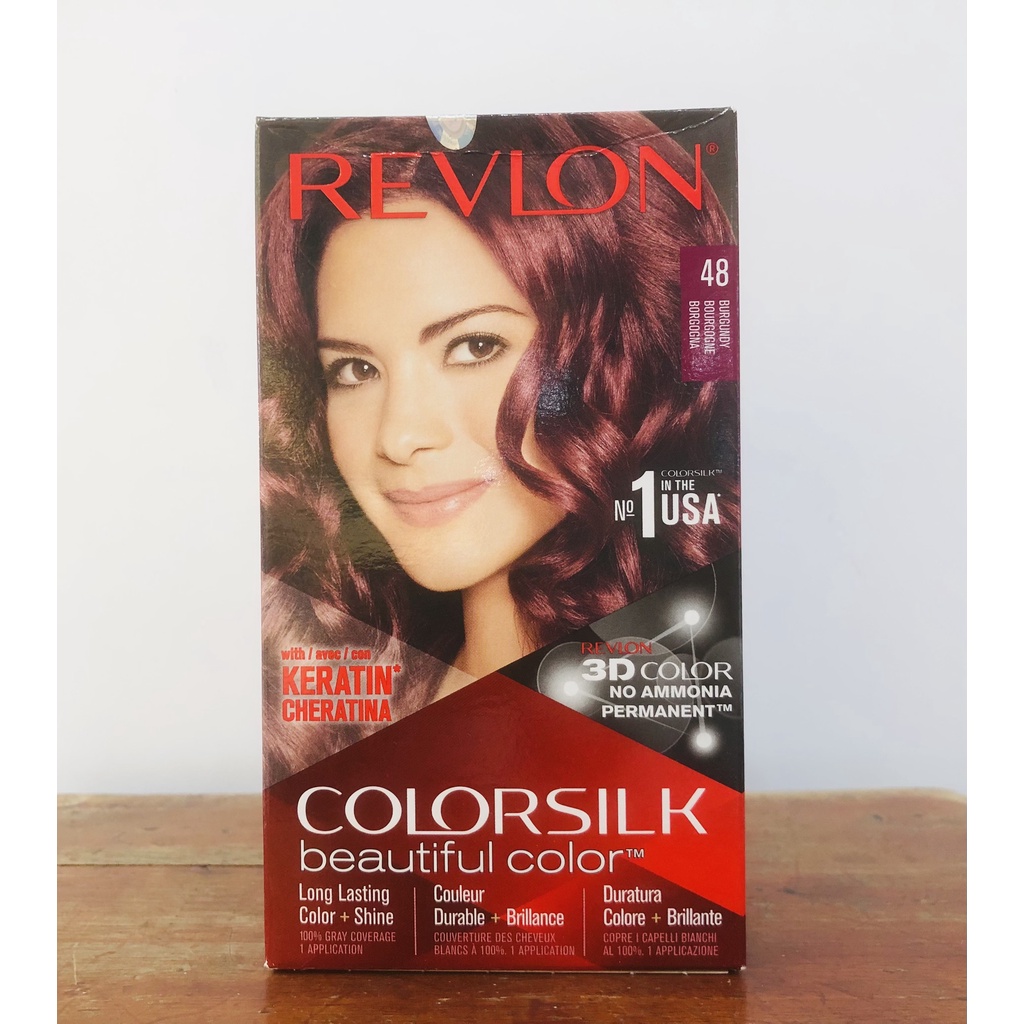 [ Số 48] Nhuộm tóc thời trang Revlon Colorsilk 3D hàng công ty với Keratin cho tóc bóng mượt và óng ánh Xuất xứ: hàng c