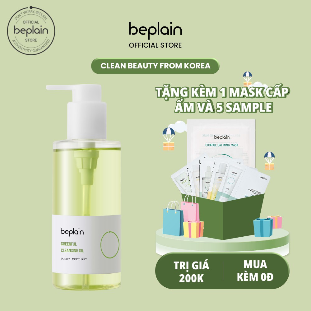 Dầu Tẩy Trang beplain Đậu Xanh - Greenful Cleansing Oil 200ml