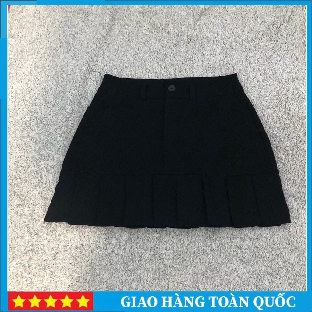 Chân váy ngắn chữ A Bigsize lưng cao đuôi cá chất tuyết mưa xếp ly có quần trong