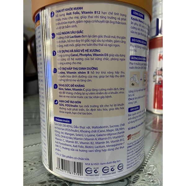 Sữa bột Kayoko Mama công nghệ Nhật 900g