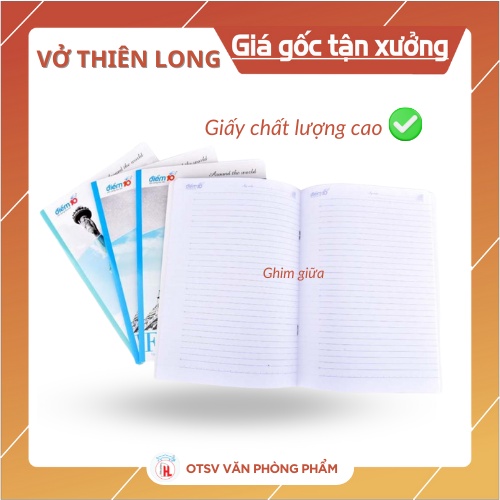 THIÊN LONG ĐIỂM 10 Vở kẻ ngang Kỳ quan thế giới 72 trang, 120 trang láng mịn, không nhòe mực - Hàng cao cấp chính hãng