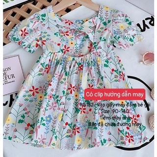 RG182_Rập giấy may váy hở lưng bé gái