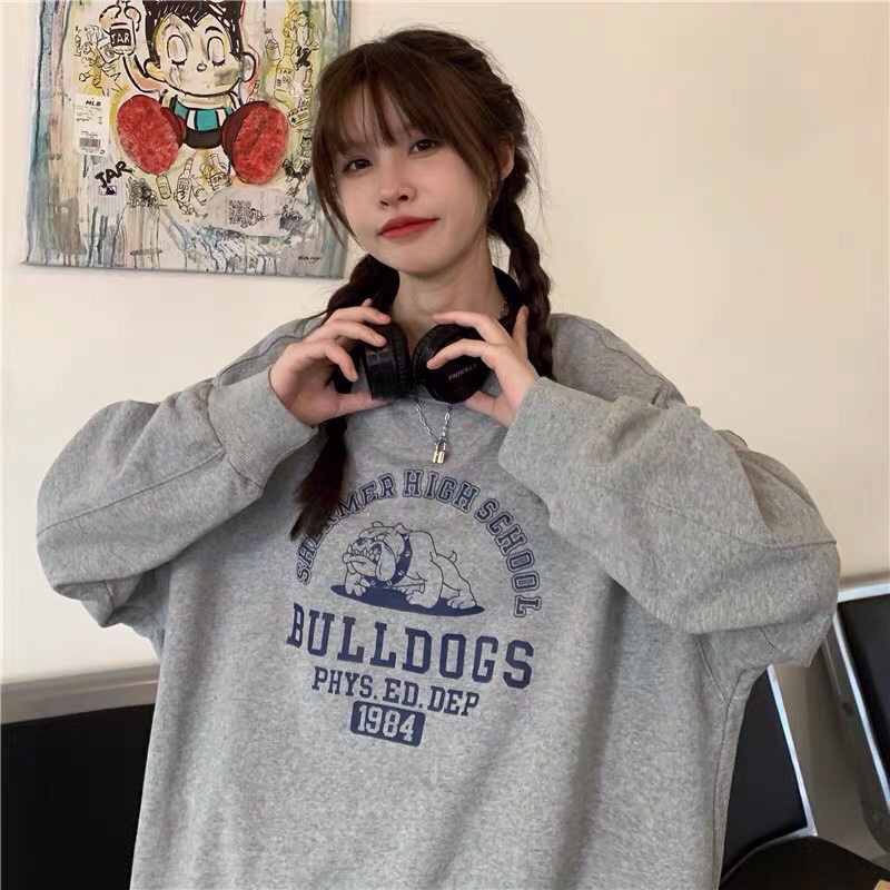 Áo Nỉ Sweater Nam Nữ BULLDOGS, Form rộng, chất nỉ da cá dày dặn- Hàng QC | BigBuy360 - bigbuy360.vn