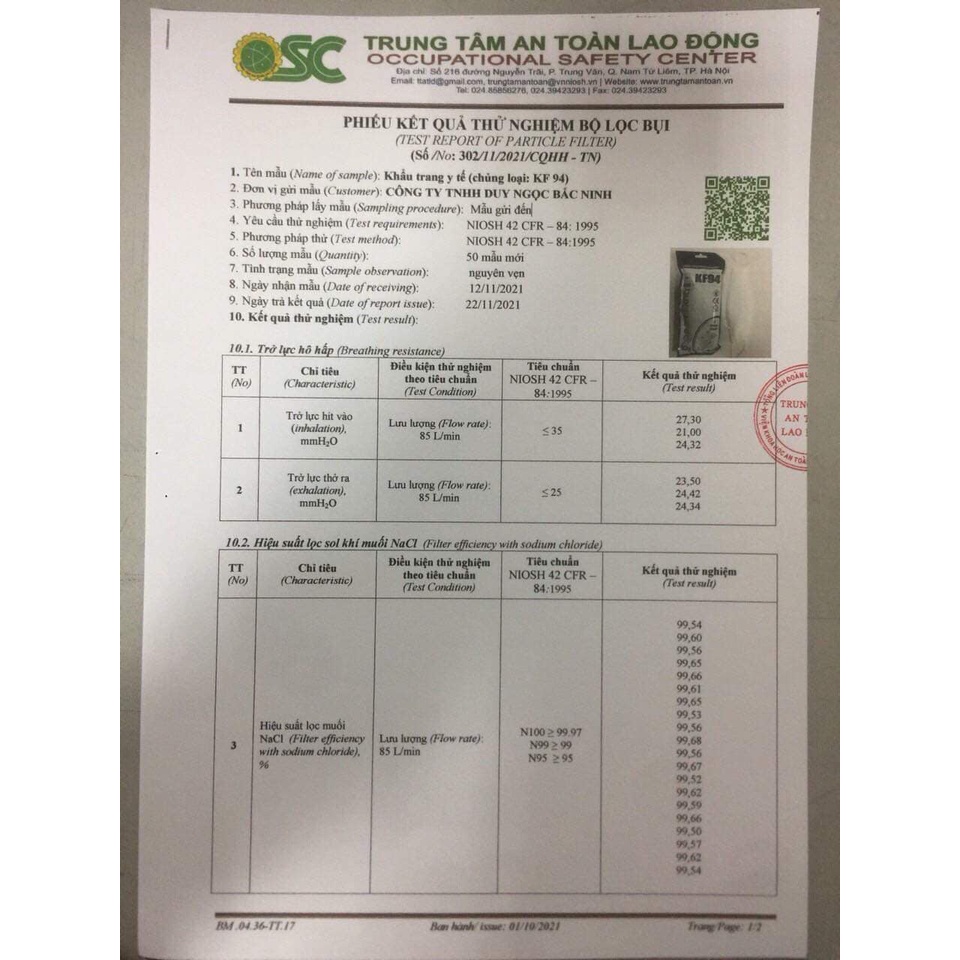 SỈ 1 THÙNG KHẨU TRANG KF94 DUY NGỌC  CHÍNH HÃNG KHÁNG KHUẨN 99,99%