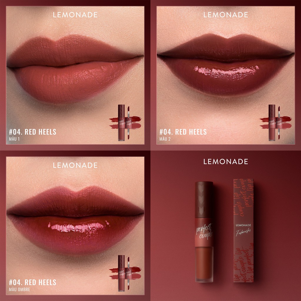 Son kem 2 đầu LEMONADE Perfect Couple Lip Fashionistar 8g