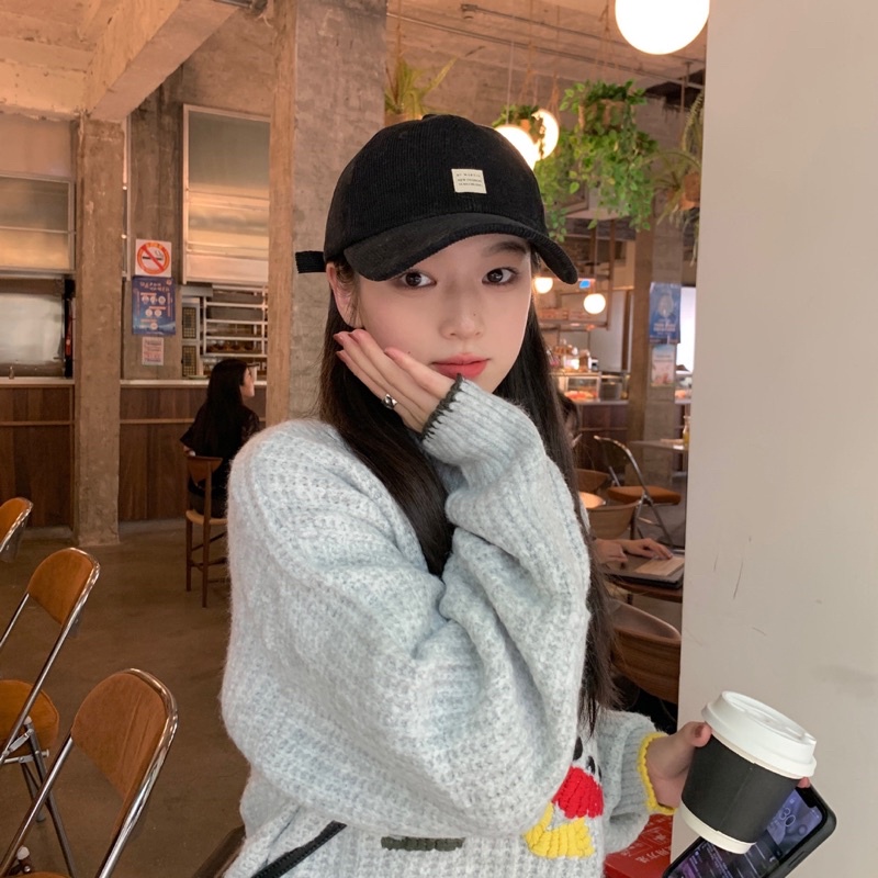 Mũ lưỡi trai vải sọc nhung hot hit