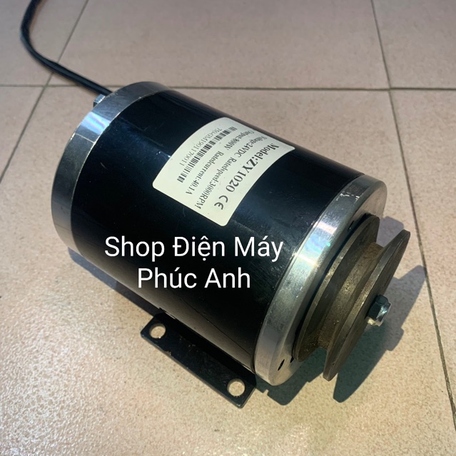 Motor DC 24v 800w kèm Puly chế nén khí