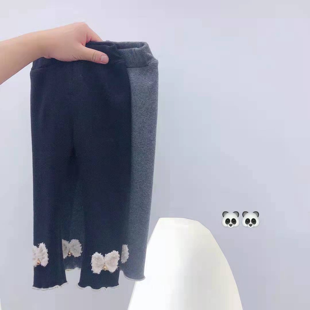 Quần legging lót lông cừu cho bé gái từ 1-6 tuổi, quần nỉ chất coton lót nhung mềm mại - HKKIDS