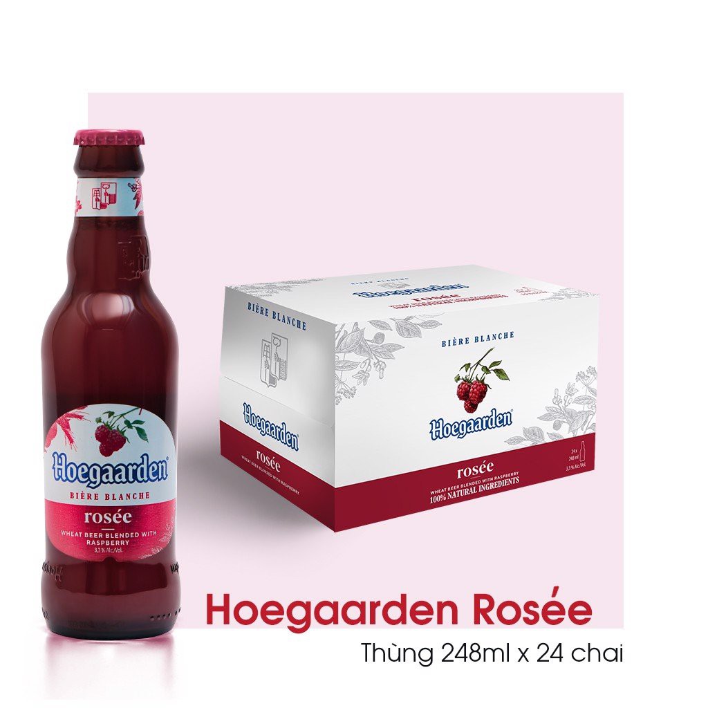 Thùng bia Hoegaarden Rosée 248ml x 24 chai tươi ngon