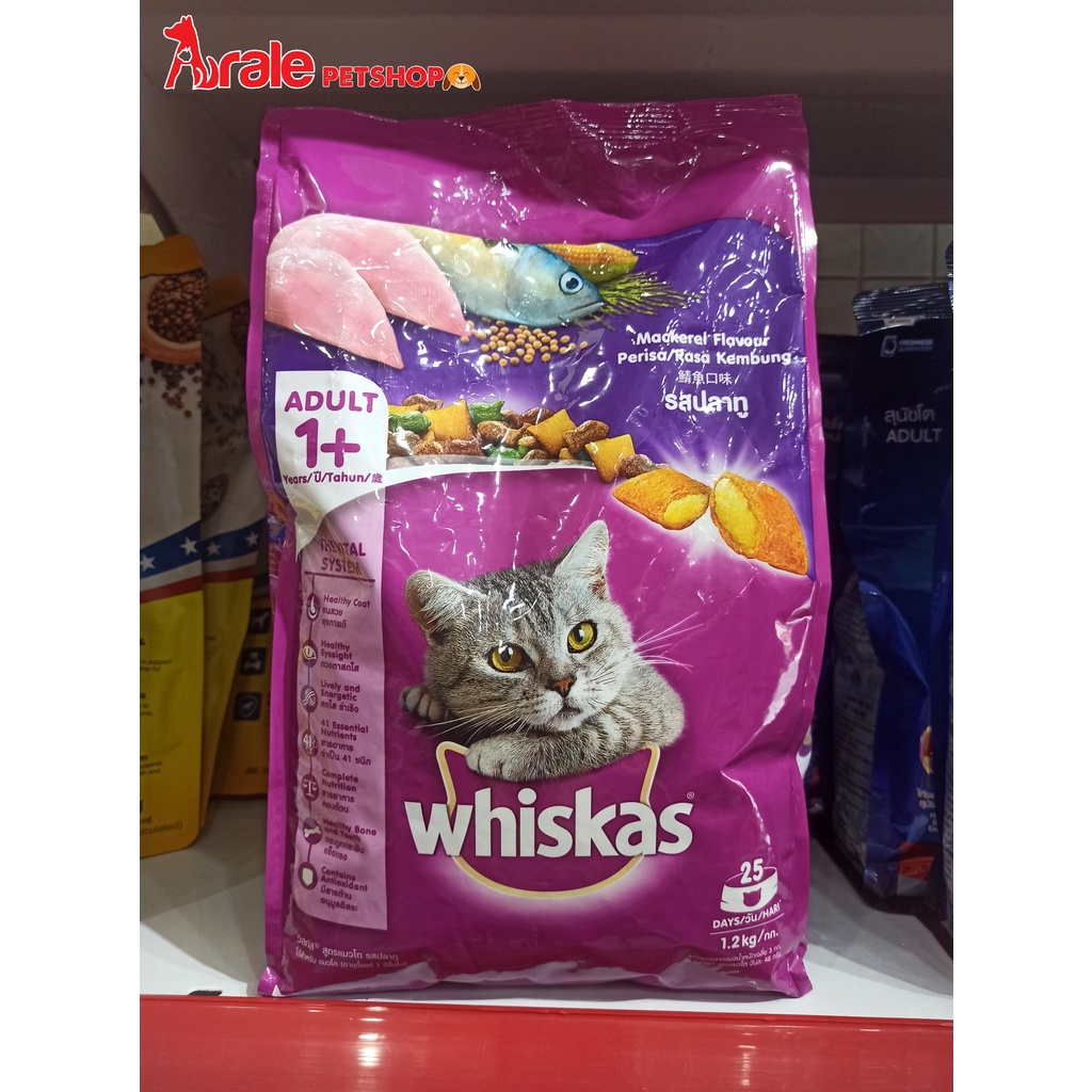 Thức ăn mèo whiskas vị cá biển túi 400g &amp; 1.2kg