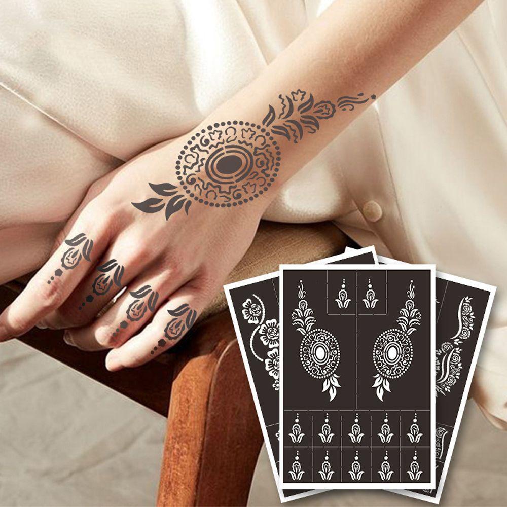 SOMEDAYZL Khuôn Hình Xăm Tạm Thời Họa Tiết Hoa Ấn Độ Sáng Tạo Cho Nữ