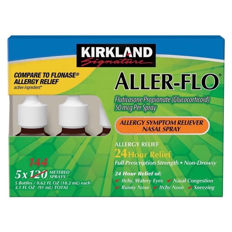 Xịt viêm mũi xoang Kirkland Aller- Flo chai 18,2ml [Mỹ]