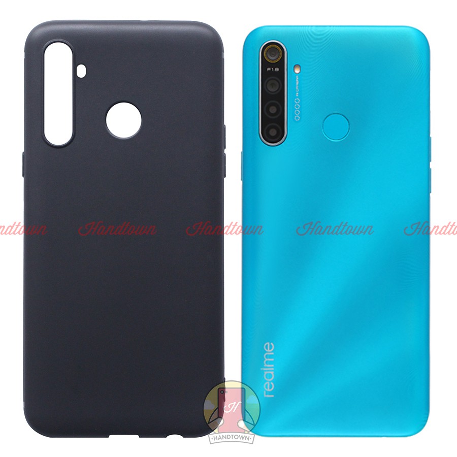 Ốp Lưng Realme 5i / Realme 5s Silicone Cao Cấp Dẻo Đen Nhám Chống Trầy