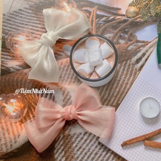 🎀 KẸP TÓC NƠ VOAN NHĂN TIỂU THƯ HQ - [ Nhà Nấm handmade ]