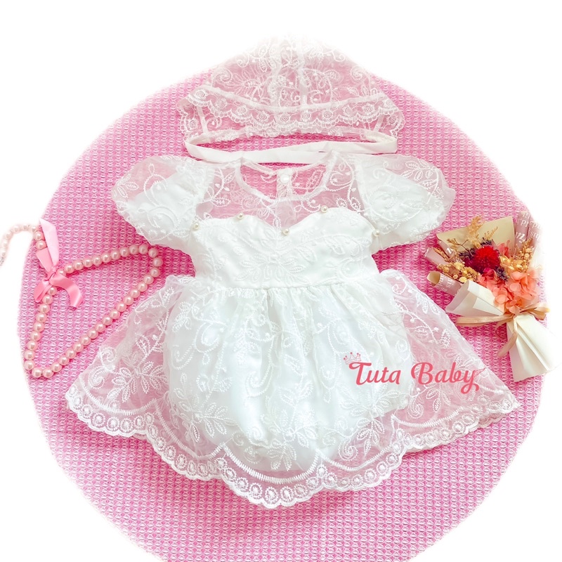 Bodysuit Cho Bé Chất Ren Kính Thiết Kế Ngực Tim Điệu Đà, Body Váy Cho Bé Gái Mặc Đầy Tháng, Đi Tiệc Siêu Xinh