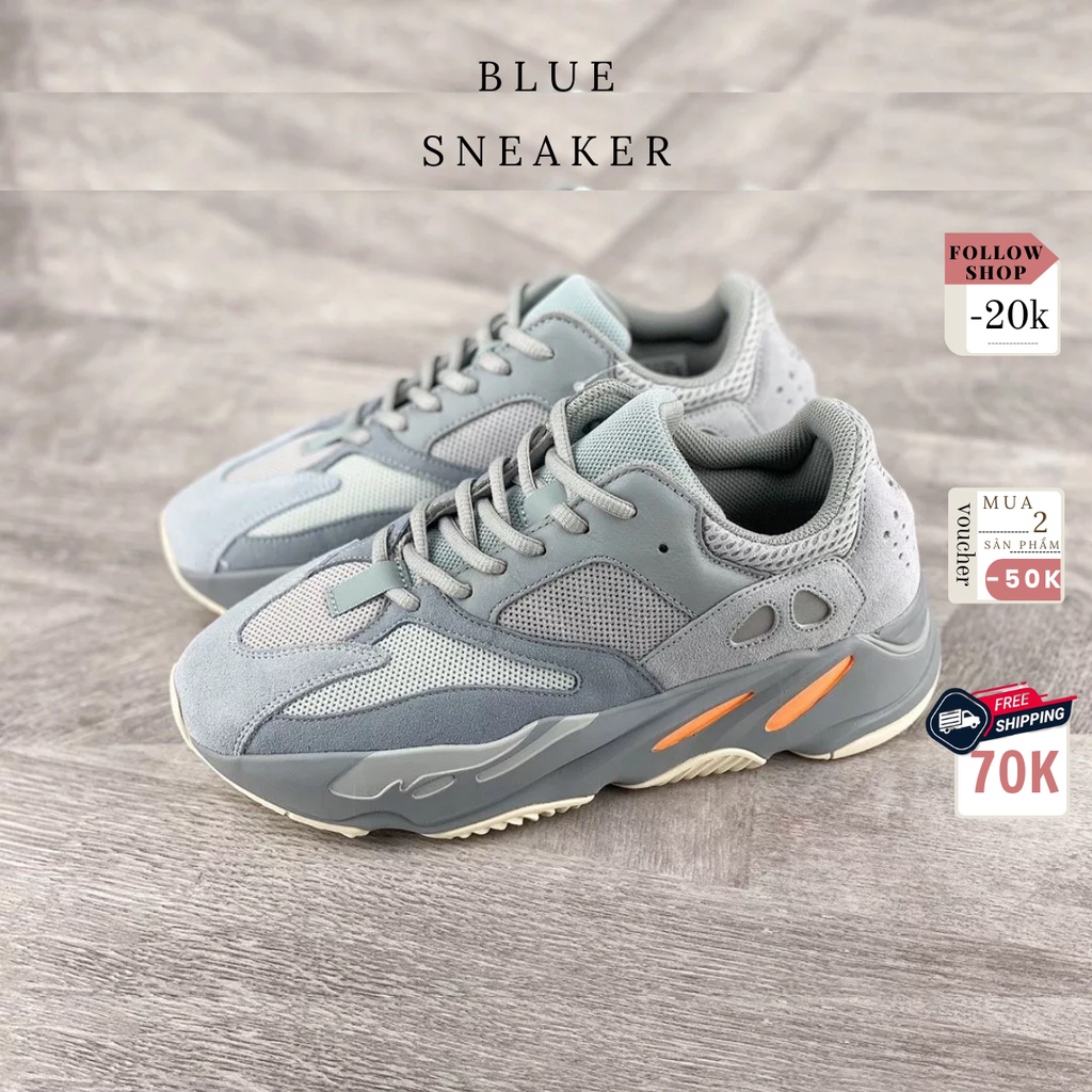 Giày Sneaker Nam Nữ Yz-700 Màu Xám Xanh (fullbox)