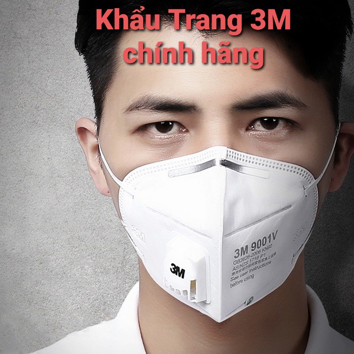 01 Khẩu trang 3M N9001V có van thở chống bụi mịn PM2.5, chống khuẩn, bảo vệ sức khoẻ