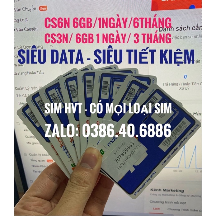 Sim 4G Mobifone CS3N CS6N 6Gb tốc độ cao sim data vào mạng thả ga miễn phí 6 tháng