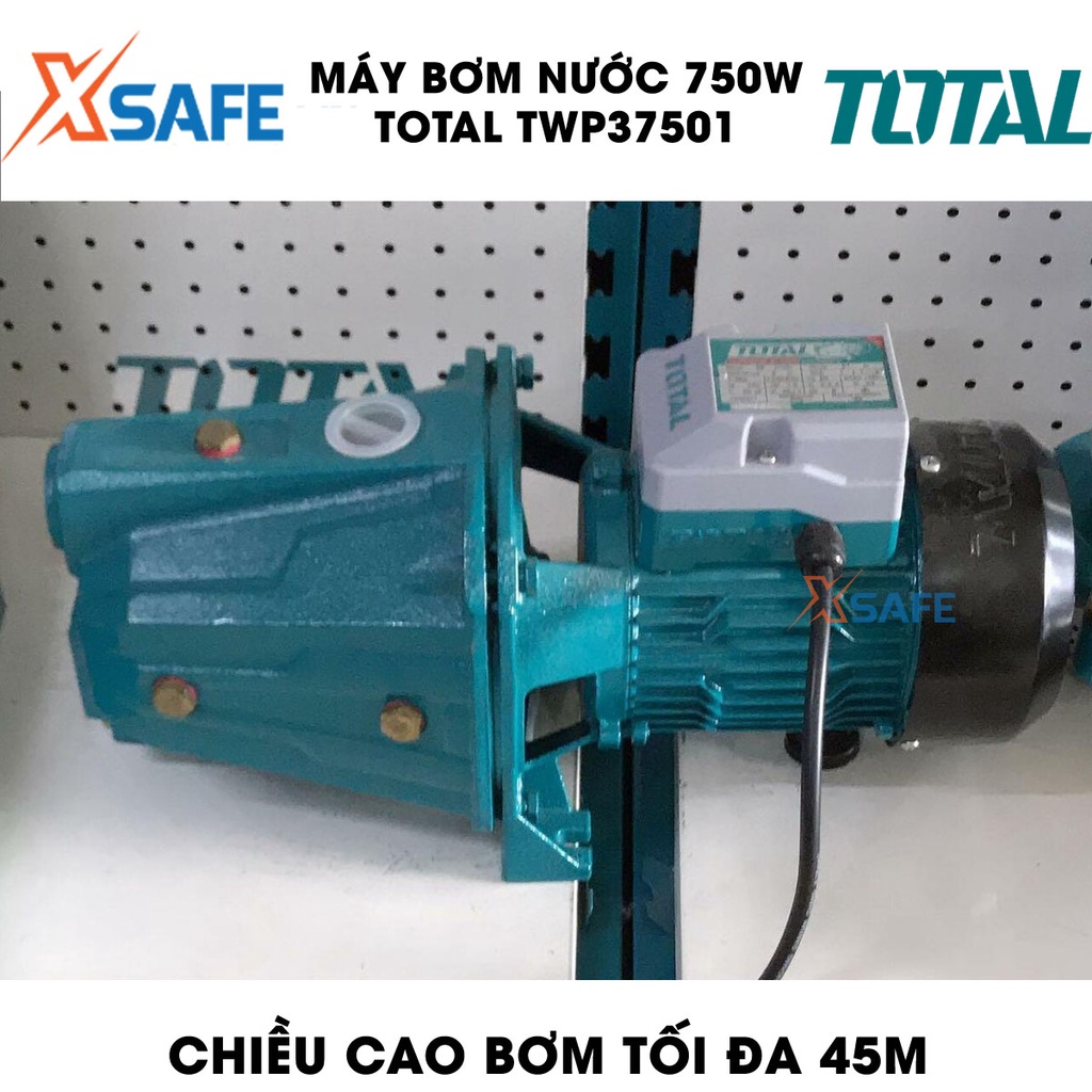 Máy bơm nước 750W TOTAL TWP37501 motor dây đồng chiều cao bơm tối đa 45m, lưu lượng tối đa 60 lít/p