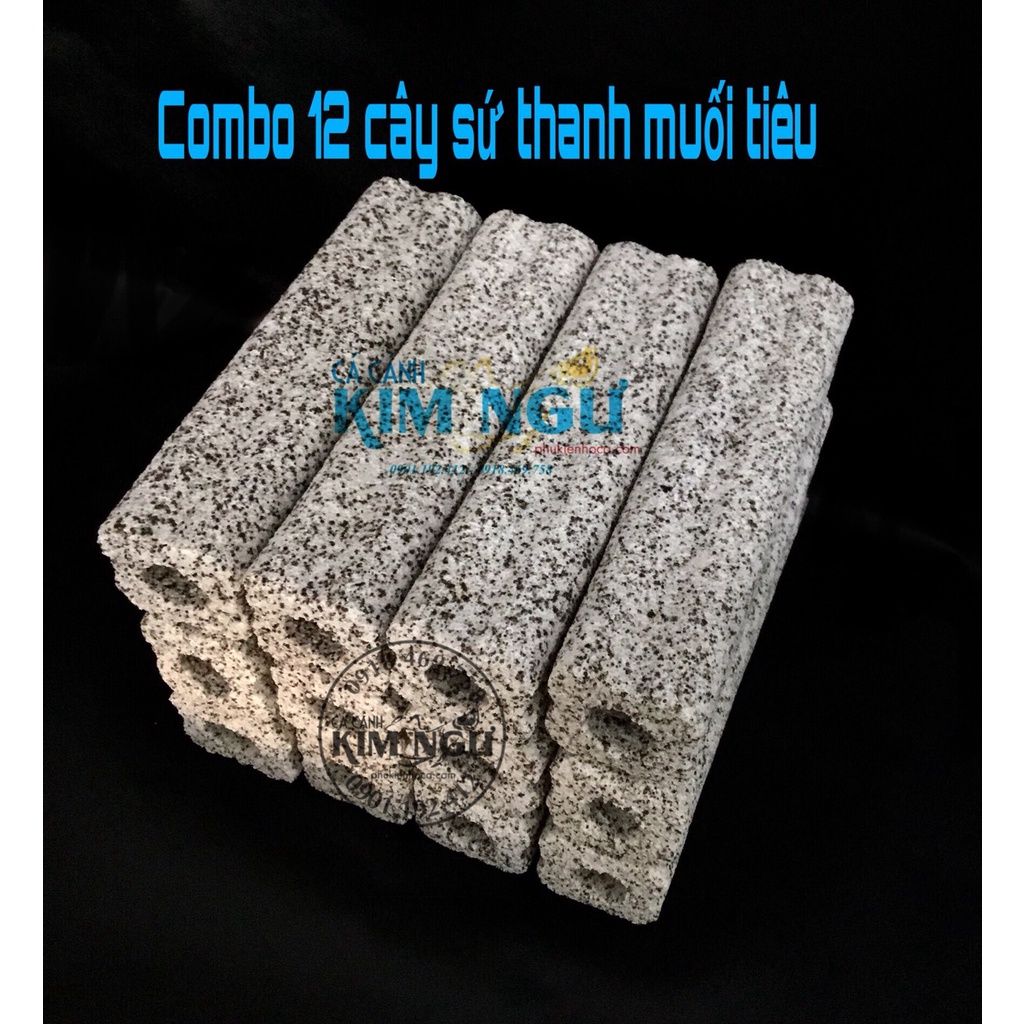 Combo 12 Cây Sứ Thanh Muối Tiêu Lọc Nước Hồ Cá 15*3.5*3.5CM