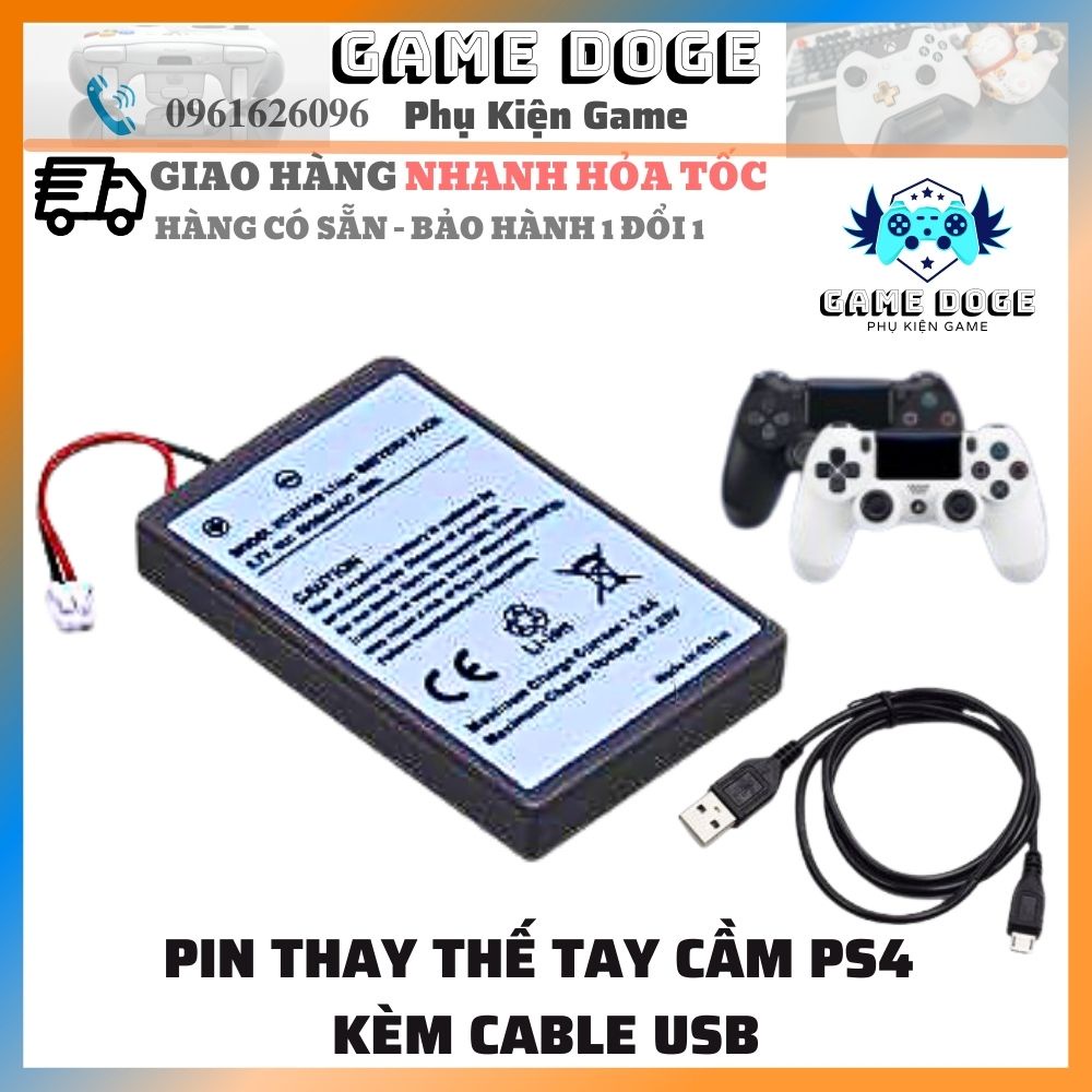 Pin thay thế tay cầm ps4 pro kèm cable usb l Pin Luckyx tay cầm ps 4/3.7v 2000mah/Game Doge