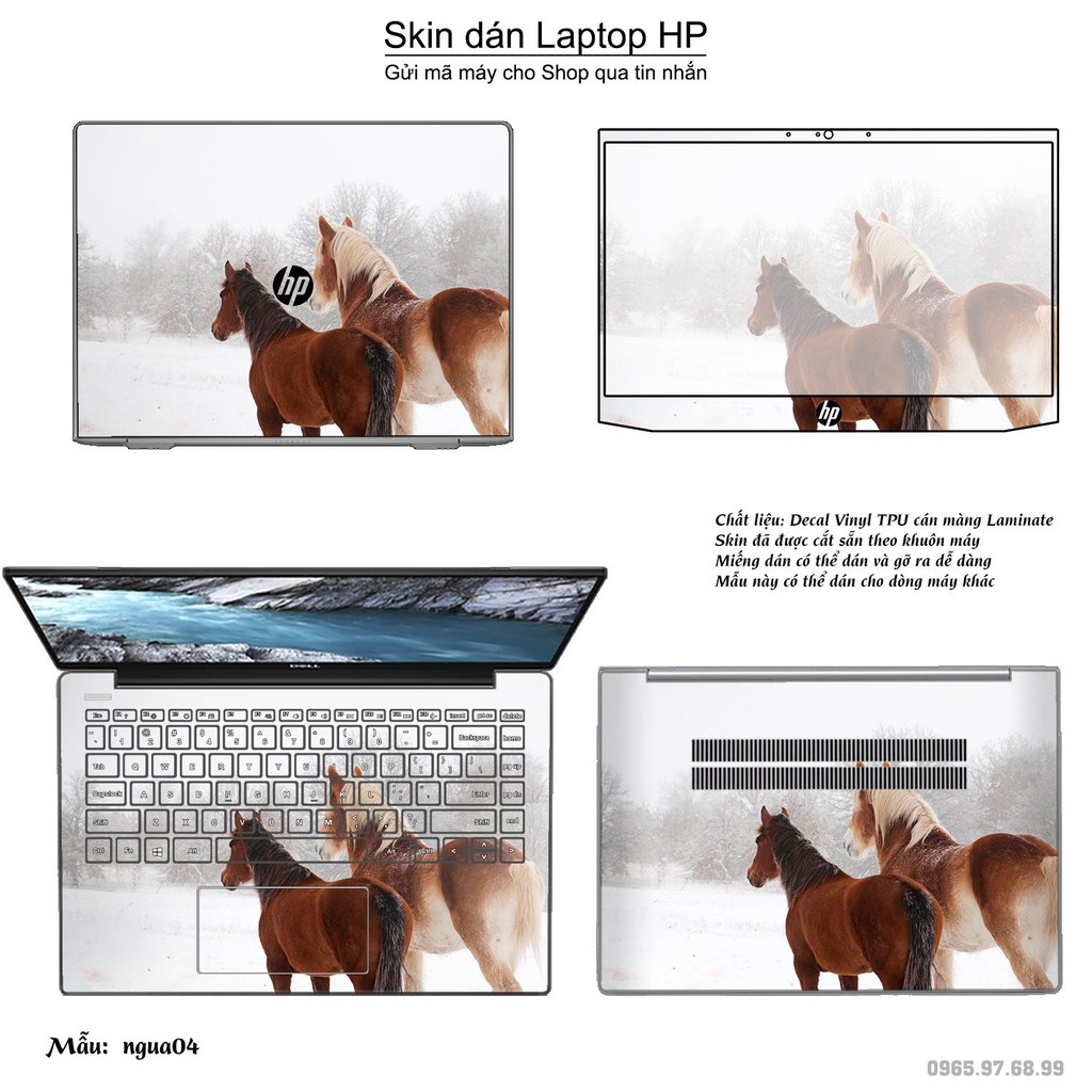Skin dán Laptop HP in hình Con ngựa (inbox mã máy cho Shop)