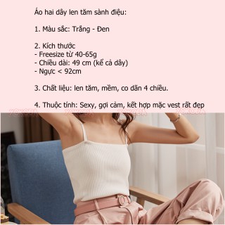 [Hot 2021] Áo 2 Hai Dây Đẹp Len Tăm Bản Nhỏ Dáng Croptop Mặc Vest Siêu Dễ Thương Hot Năm 2021 - QA23 | BigBuy360 - bigbuy360.vn