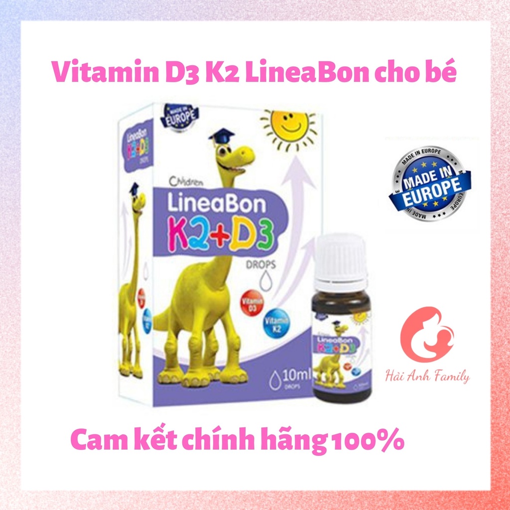Vitamin D3 K2 LineaBon Chính hãng Tăng cường hấp thu Canxi Phát triển chiều cao cho bé