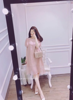Váy suông tay bồng