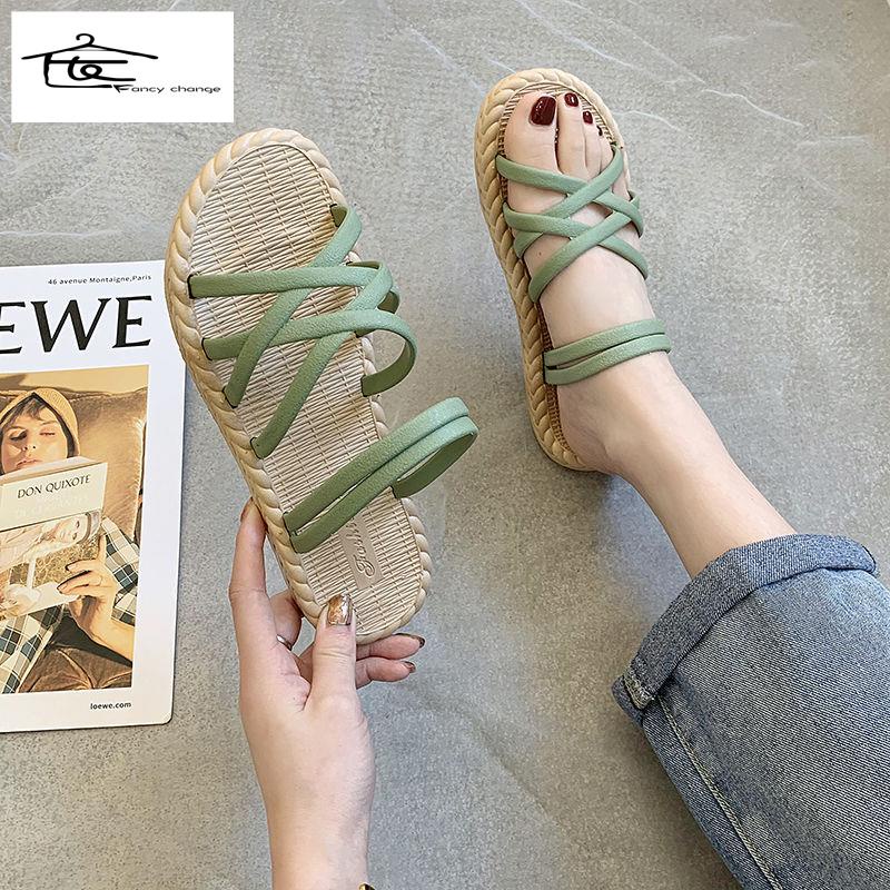 Dép Sandal Mùa Hè Đế Dày Phong Cách Hàn Quốc Dễ Phối Đồ Thời Trang Cho Nữ