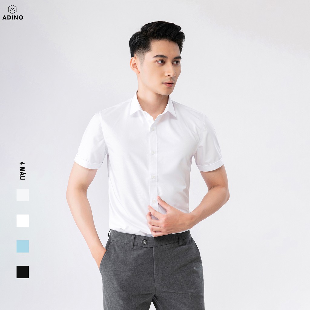 Áo sơ mi nam cộc tay ADINO (4 màu) chất liệu modal mới trẻ trung năng động 2021 | BigBuy360 - bigbuy360.vn