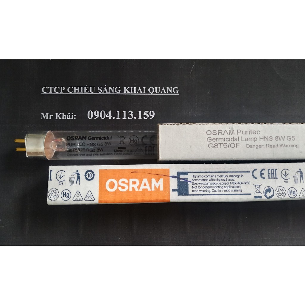 (SALE) Bóng UV diệt khuẩn Osram Puritec HNS 8W Italy