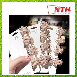 Kẹp tóc nửa đầu đính hạt siêu xinh