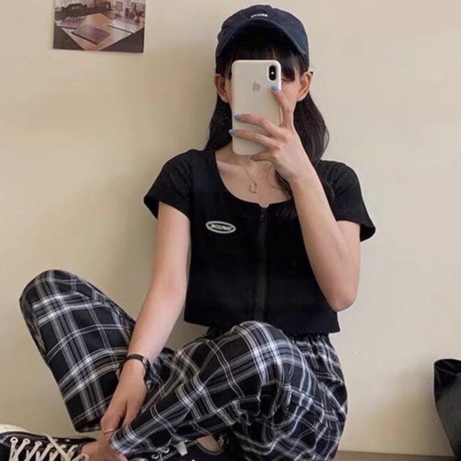 Quần Dài Kiểu Caro Ống Suông Kaki Nam Nữ Unisex - La mode