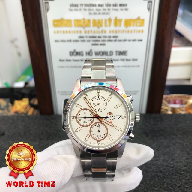 Đồng hồ Nam Orient FKU00001W0 [ Chính hãng full box ] Chonograph , Dây thép