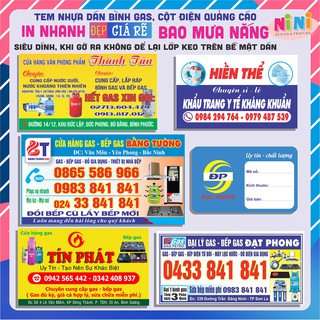 [5 tờ tem nhựa] In decal, tem nhựa dán bình gas, dán quảng cáo chống nước tốt theo yêu cầu